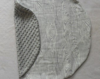 Gray Woodgrain and Gray Minky Pillow Cover Fits Boppy Newborn Lounger