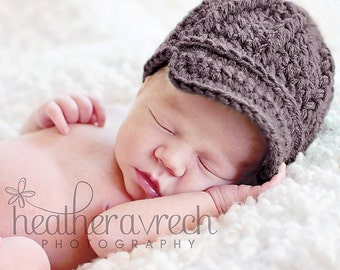Newsboy Style Beanie Hat with Visor Brim