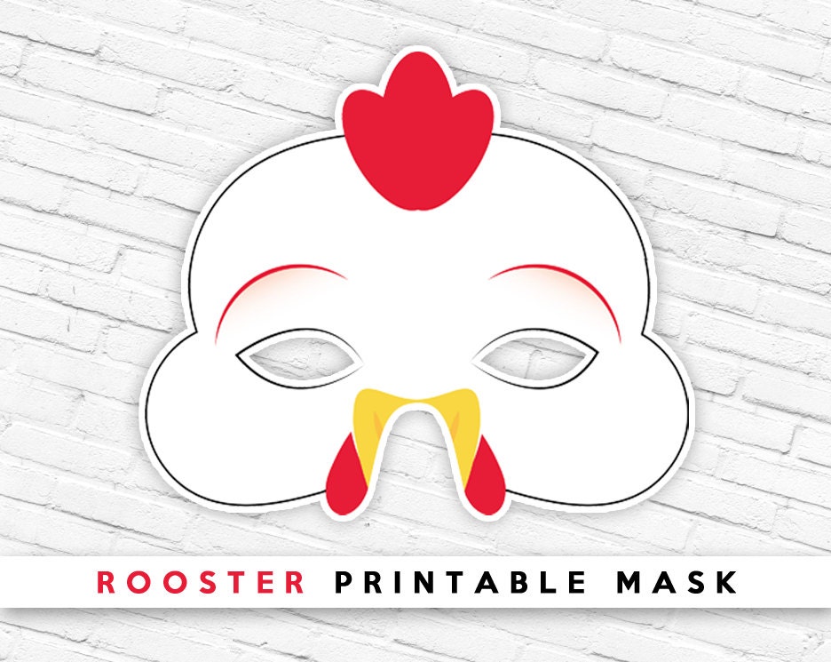 Chicken Printable Mask Rooster Printable Mask Lunar New Etsy