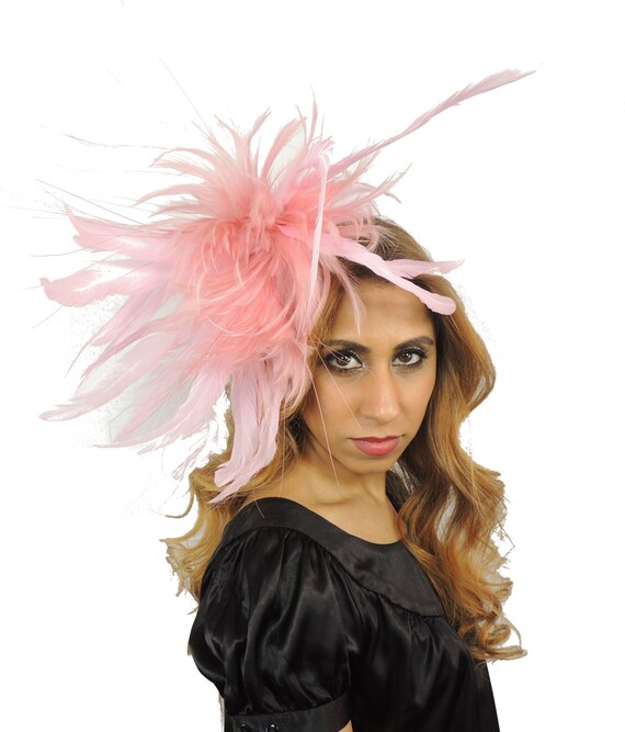 Unstripped Baby Pink Fascinator Hat for Weddings Races and