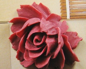 5 pcs - Big Maroon rose cabochon (CA800)
