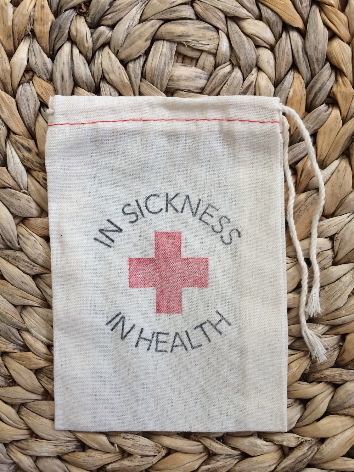 In Sickness In Health Emergency Bag Favor Bag for Weddings