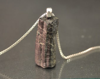 Black Tourmaline Necklace Black Tourmaline Pendant Raw Tourmaline Gemstone Necklace Gemstone Pendant Raw Necklace Raw Pendant