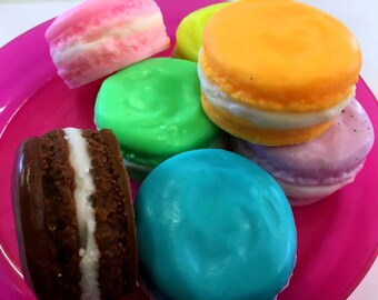 French Macaron Soap - Macaron Soap, Wedding Soap Favors, Party Favors, Kids Soap, Fruit Soap, French Soap, Dessert Soap, Cake Soap