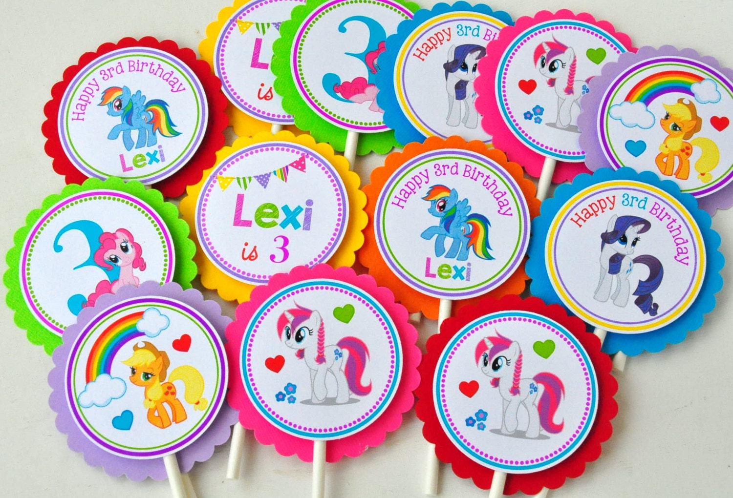 My Little Pony Cupcake toppers My little pony by thepaperkingdom