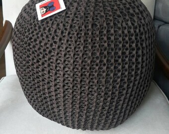Knitted Pouf Ottoman footstool ,Chunky Knitted Footstool, Pouffe , Round Coffee Table