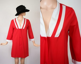 Super Mod 60s Mini Dress Teddy Nightgown / 1960s Babydoll Lingerie / Boudoir Red Negligee / Sleepwear Nightie / Loungewear / Small / Medium