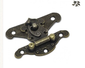 Antique Bronze Wooden Box Lock 4 Sets