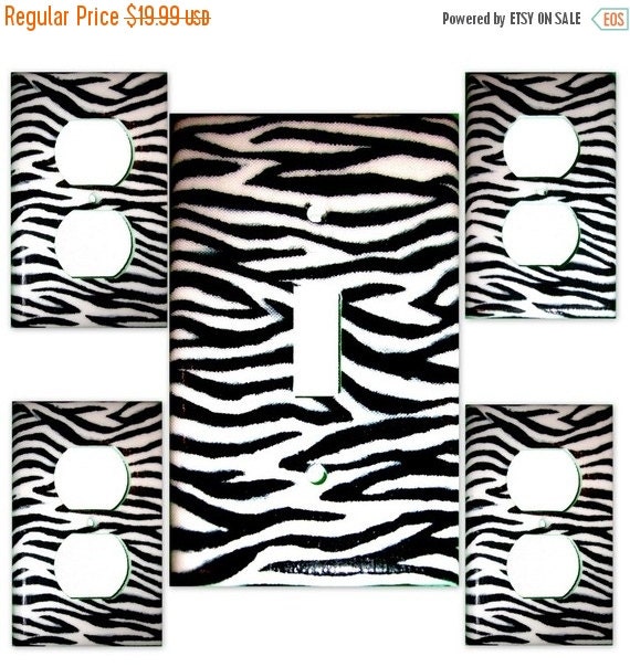 SPRING SALE Zebra Print IV Light Switch by debbieshine on Etsy
