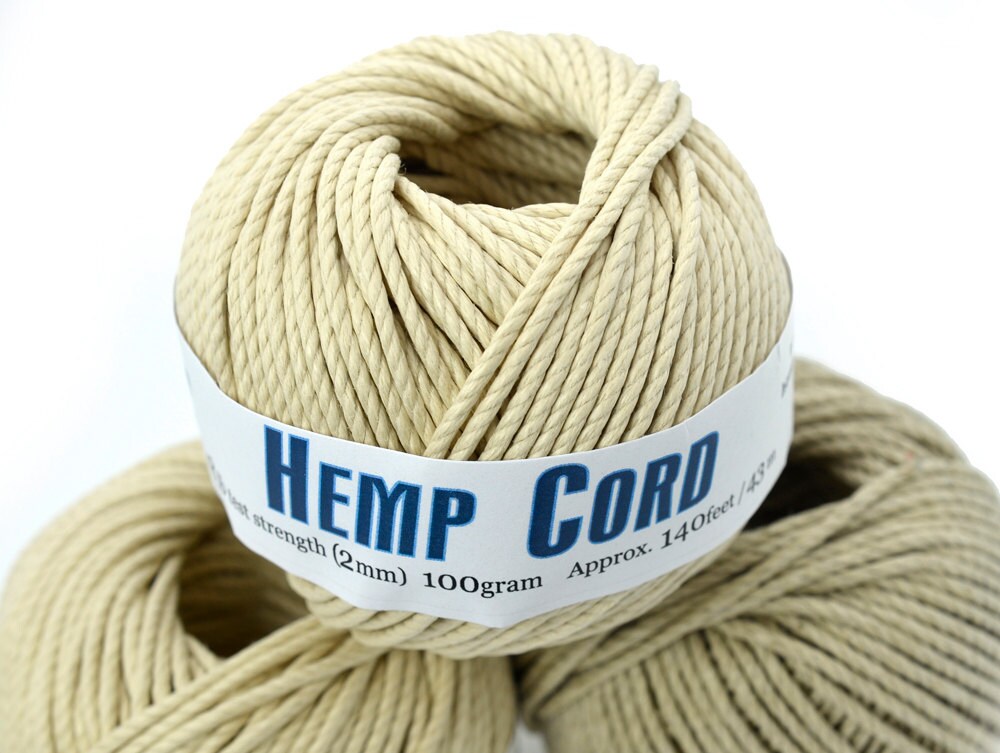 Natural Hemp Cord 2mm 48lb 140 Feet Rope Thick Hemp T99