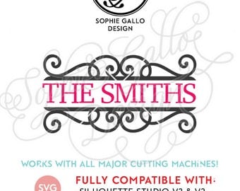 Simple Flourish Split Scroll SVG, DXF, PNG digital download files Silhouette Cricut, vector graphics Vinyl Cutting Machines, Screen Printing