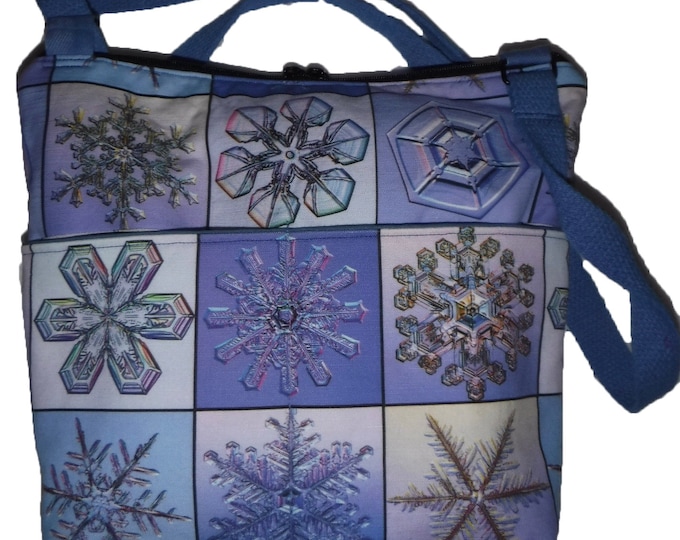 Real Snowflake Photos Cotton-Linen Canvas purse/cross body Custom Print