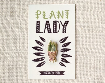 Enamel Pin - Crazy Plant Lady