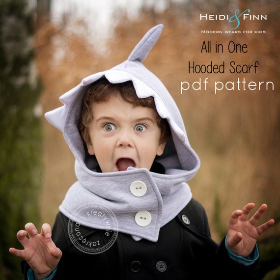 to pattern easy in sew and  Scarf sew One PDF tutorial hooded 12y 6m pattern scarf pattern   Hooded