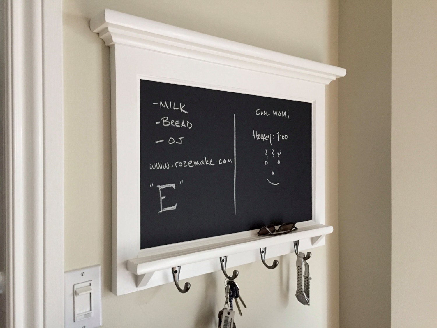 kitchen chalkboard wall organizer