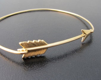 Arrow Bracelet, Gold Bangle Bracelet, Gold Bracelet, Arrow Jewelry, Gold Jewelry, Arrow Bangle Bracelet, Frosted Willow