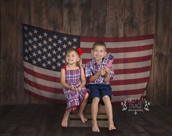 Instant Download Photography Prop DIGITAL BACKDROP for Photographers - American Flag on Wood Wall