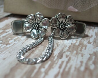 Sweater Clip Sweater Guard Cardigan Clip Delicate Silver Apple Blossom Flower