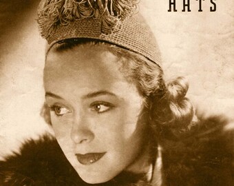 Bear Brand & Bucilla #305 c.1938 - Vintage Knitting and Crochet Patterns 1930's Women's Hats (PDF Digital Download) Plus FREE Bonus Book!