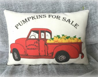 Vintage Red Truck | Pumpkin Truck | Red Truck | Harvest pillow | Pumpkin harvest | Pumpkins for Sale | Fall Decoration | Farmhouse fall