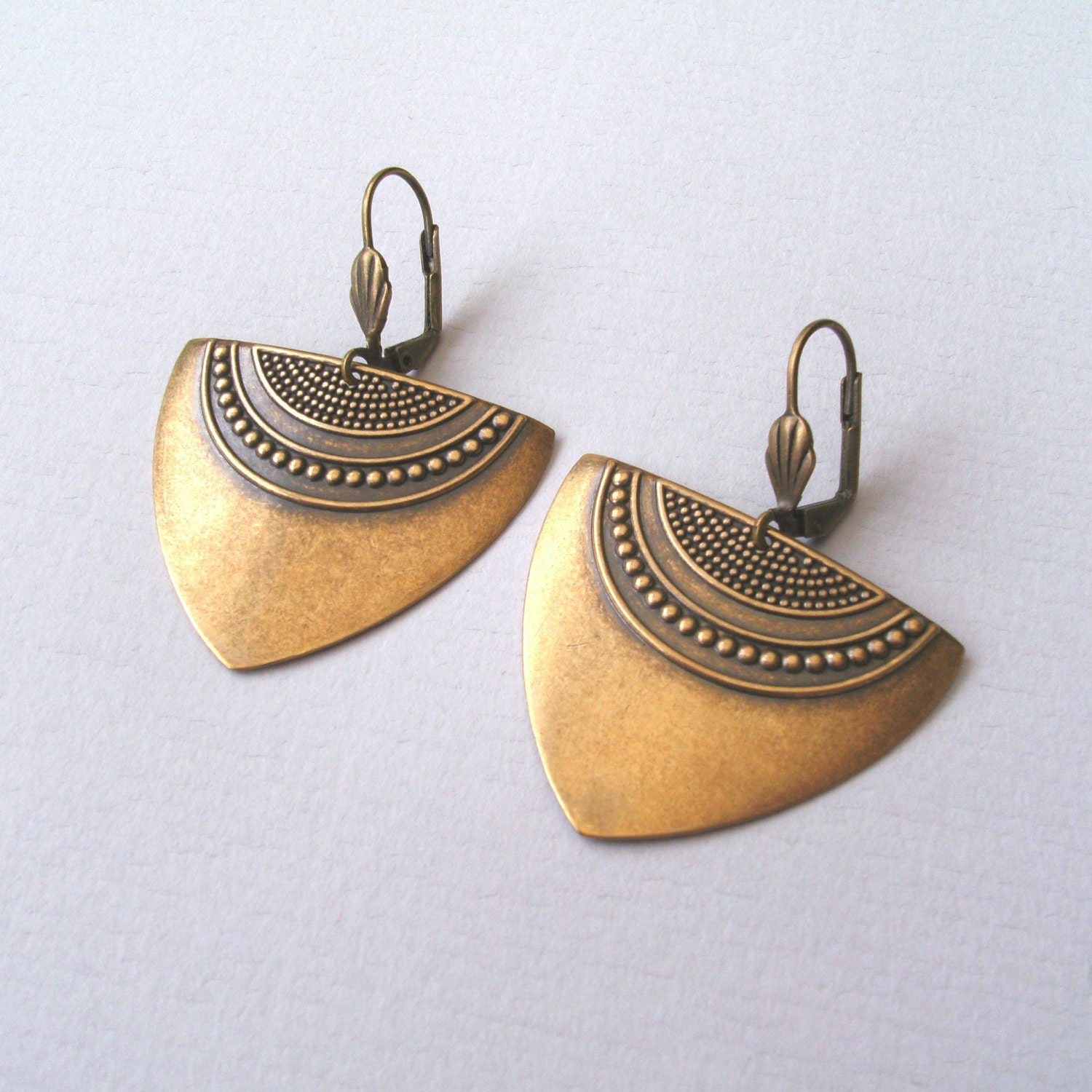 Antique Gold Art Deco Earrings Statement Earrings Gold