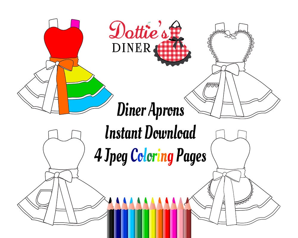 Download Design Your Own Apron 4 Coloring Pages Digital Instant