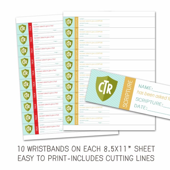Primary Wristband Printables