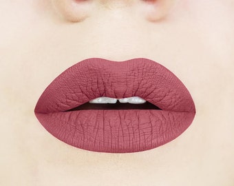 Stella Rosea Liquid Lipstick. Matte Lipstick. Chestnut Rose Lipstick. Nude Lipstick. Lip Gloss. Vegan Lipstick. Gifts for Her.