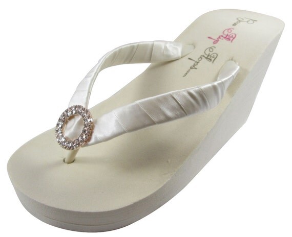 rose gold flip flops wedding