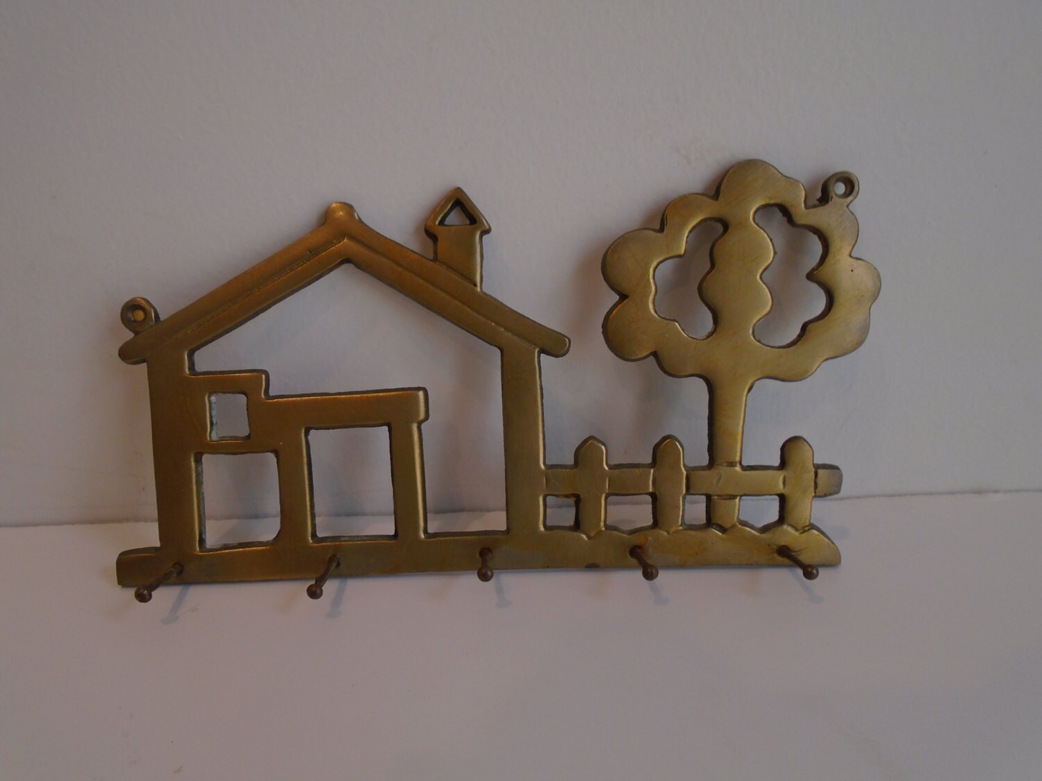 Vintage brass home key holder