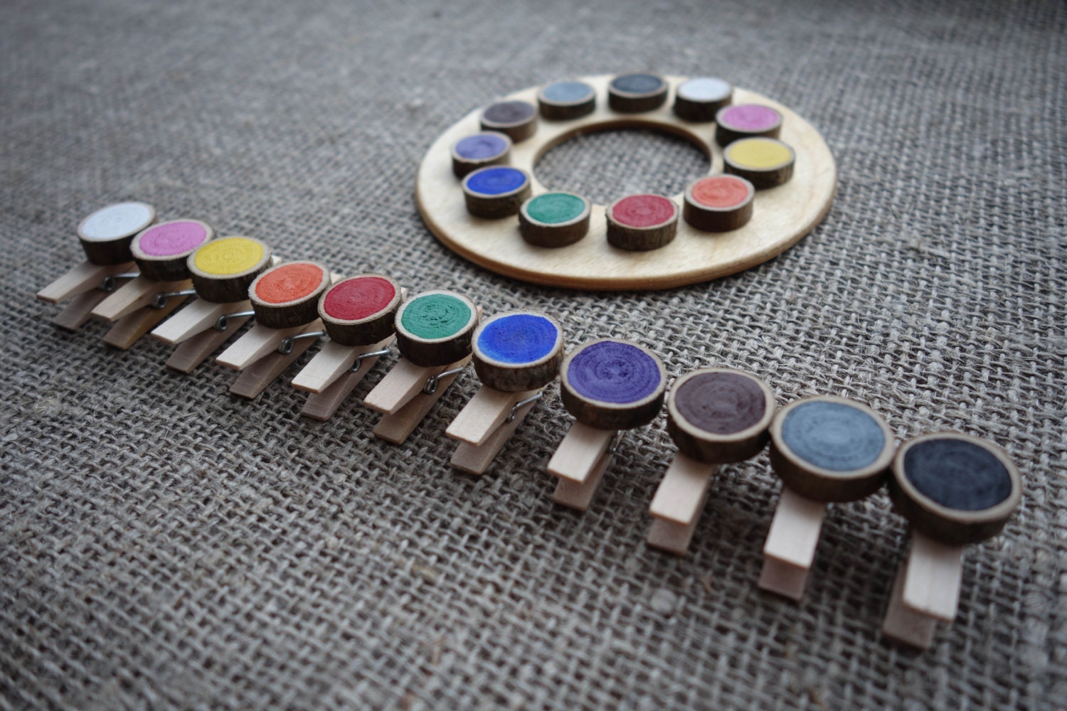 Wooden color wheel color matching game by MazaisMeistars ...