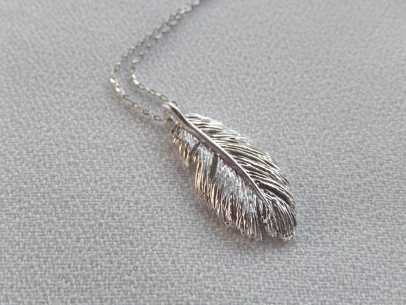 Items similar to Silver Feather, Feather Jewelry, gift for Her on Etsy