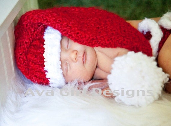 Baby Santa Hat Diaper Cover - Knifty Knitter Loom Pattern ...