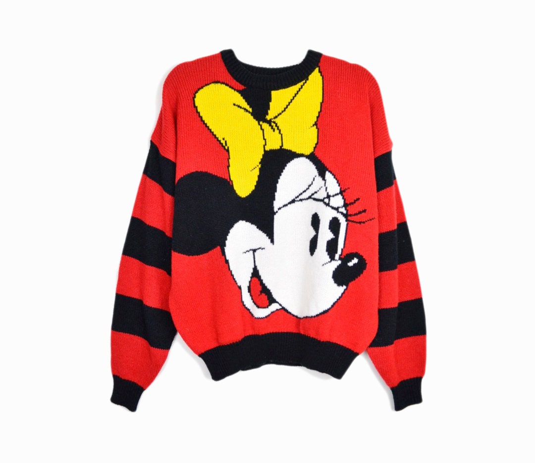 Vintage Disney Minnie Mouse Sweater in Red by twigandspokevintage