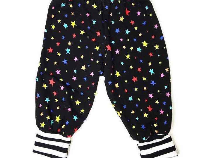 Pants with stars all over, girls pants, leggings, girls outfit, baby clothing. Size NB - 24 months