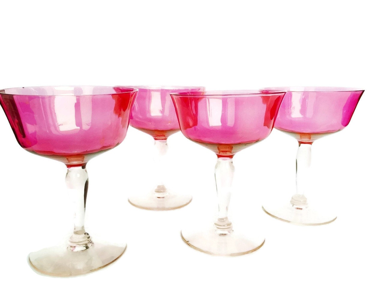 Vintage Pink Champagne Glasses 3