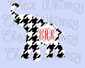 Alabama SVG, Houndstooth Set, Elephant Monogram, Roll Tide SVG, Circular Houndstooth Svg, Alabama Houndstooth Set