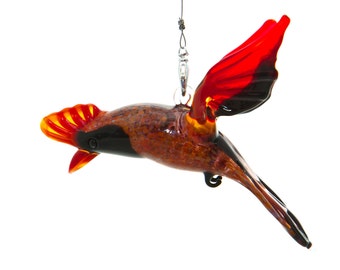 cardinal glass figurine