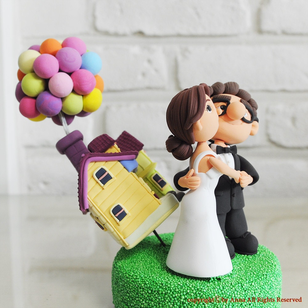 Disney s Up  version custom wedding  cake  topper 