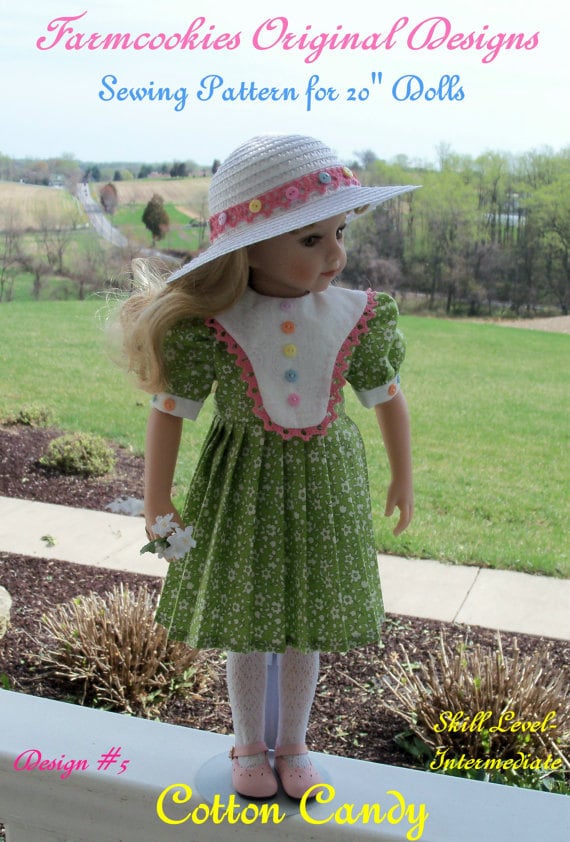PRINTED Sewing Pattern / COTTON CANDY for 20" Maru & Friends or 18" American Girl Dolls