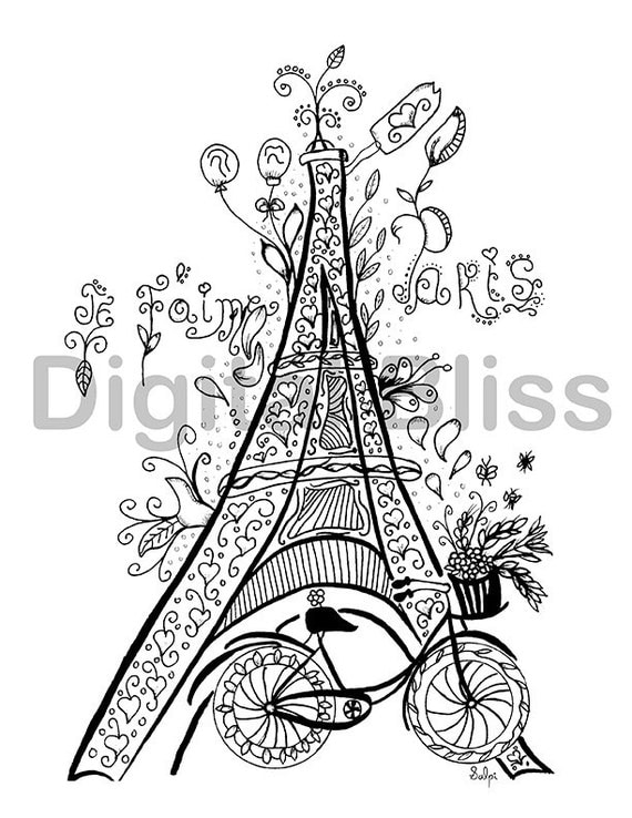 Printable Donald Duck Eiffel Tower In Paris Coloring Pages 10