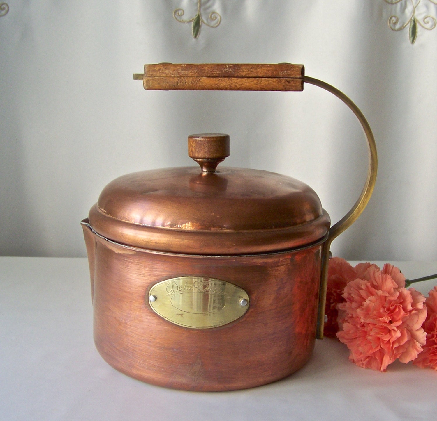 vintage copper teapot decorative tea kettle wood by vintage copper teapot decorative tea kettle wood by