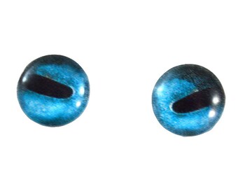 Glass Doll Eyes - 8mm - Glass Eyes - Blue Octopus