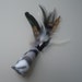 Catnip Cat Toy Gray Camo Print Party Hat with Feathers