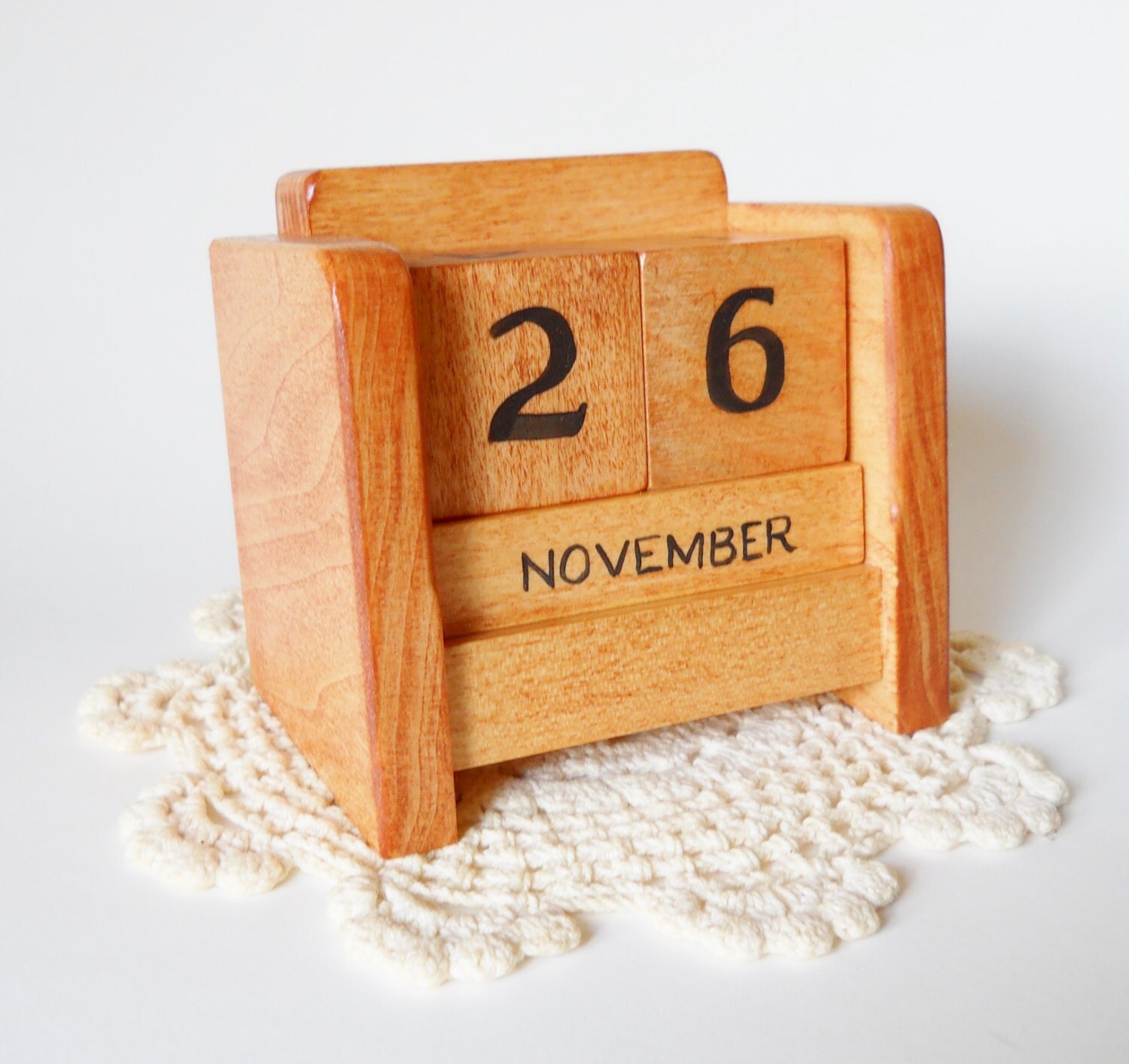 Perpetual Desk Calendar Wooden Block Desk Calendar Colonial