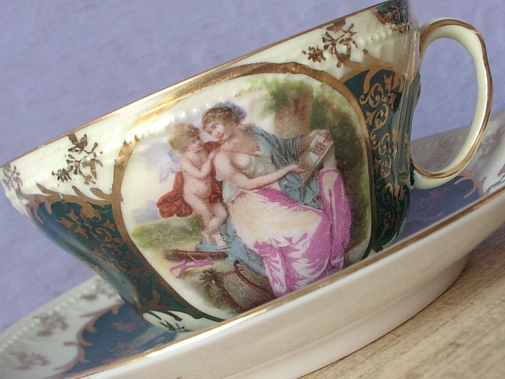 Antique Victoria Austria Porcelain Tea Cup And By