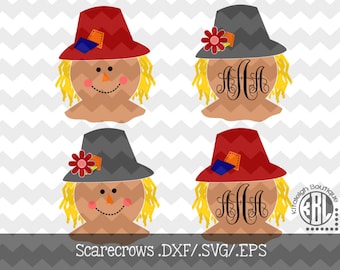 Scarecrow designs INSTANT DOWNLOAD in dxf/svg/eps for use with programs such as Silhouette Studio and Cricut Design Space