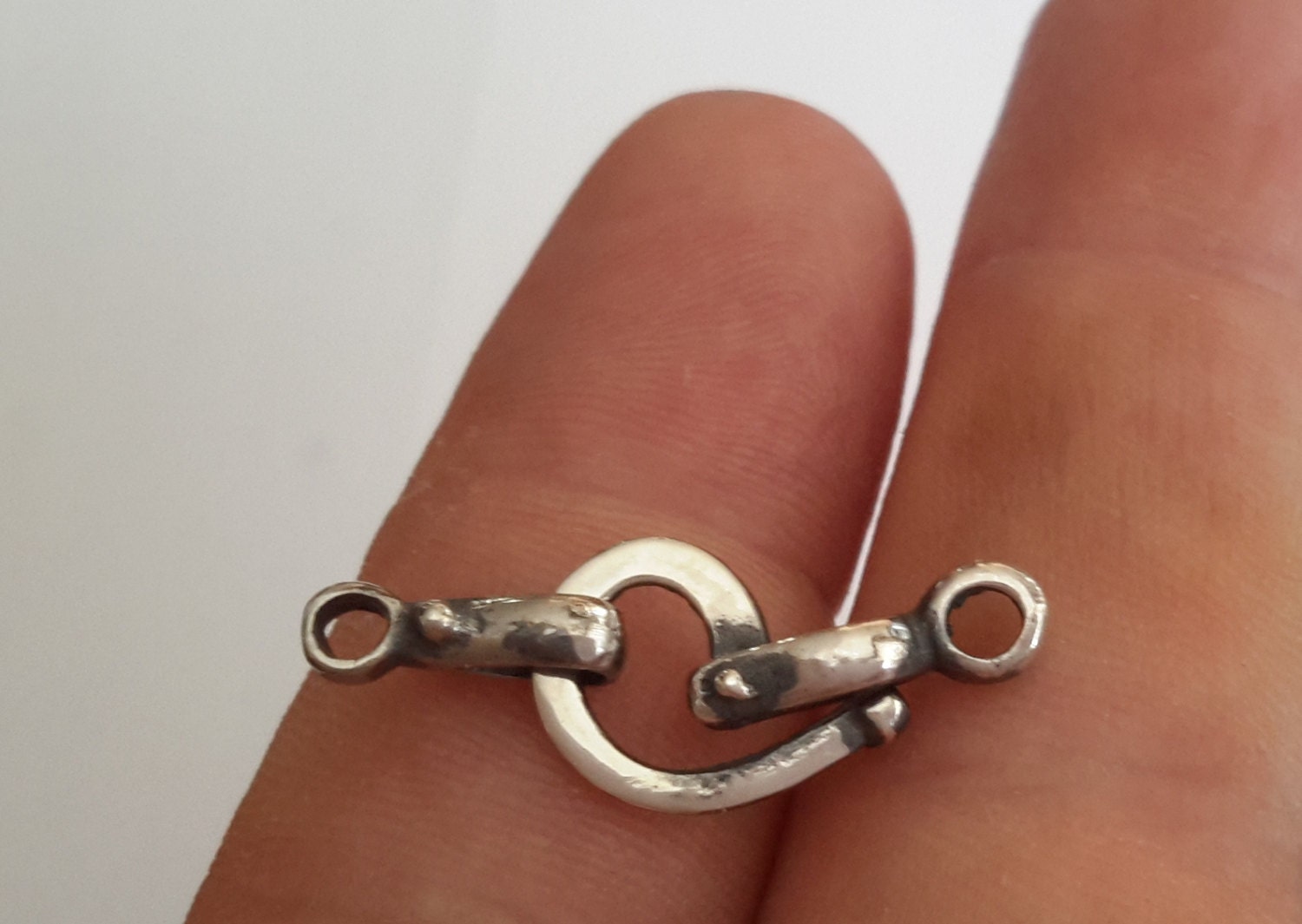 3 Sterling Silver 925 hinged hook and eye clasp set beads