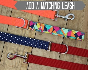 Add a Matching Leash | Your Choice of Any Fabric in the Shop | Utility Dog Leash | Nylon Dog Leash
