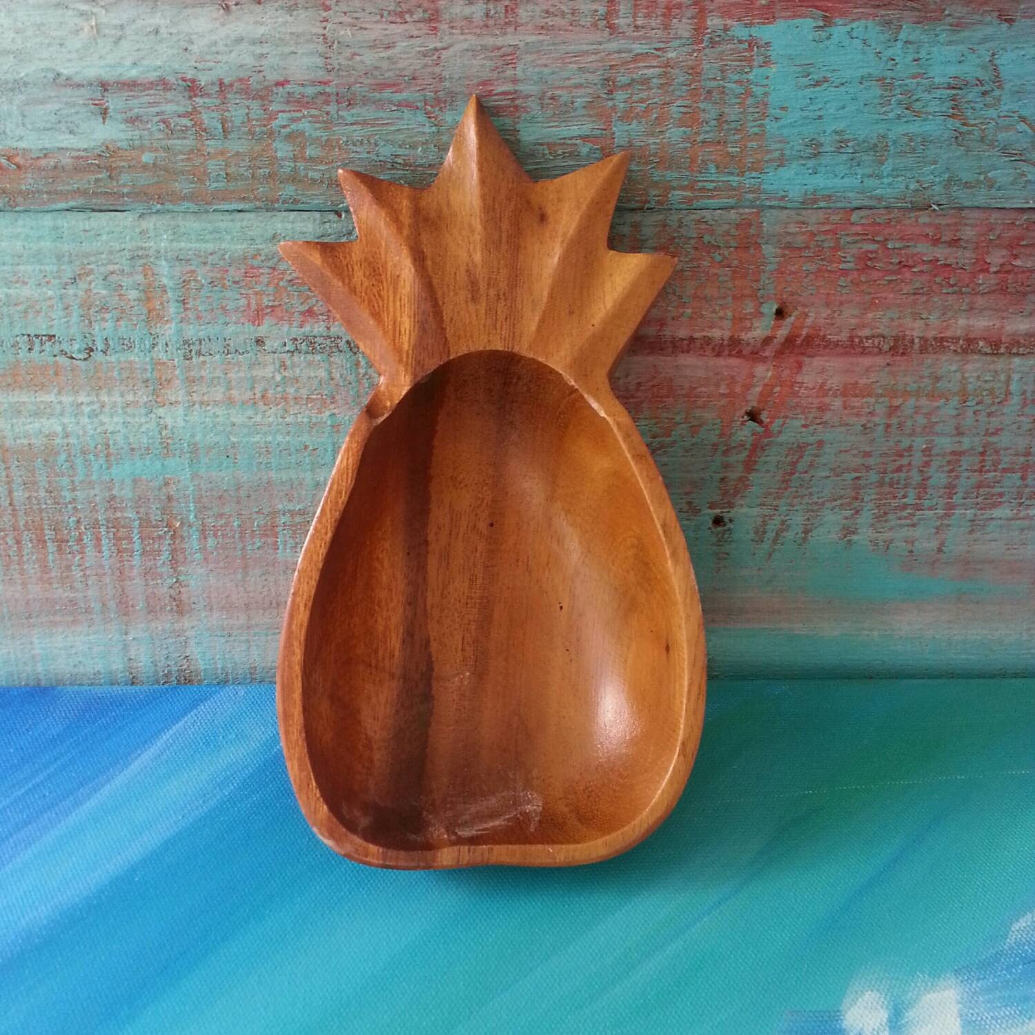Wood Pineapple Bowl, Pineapple Bowl, Vintage Pineapple Bowl, Vintage